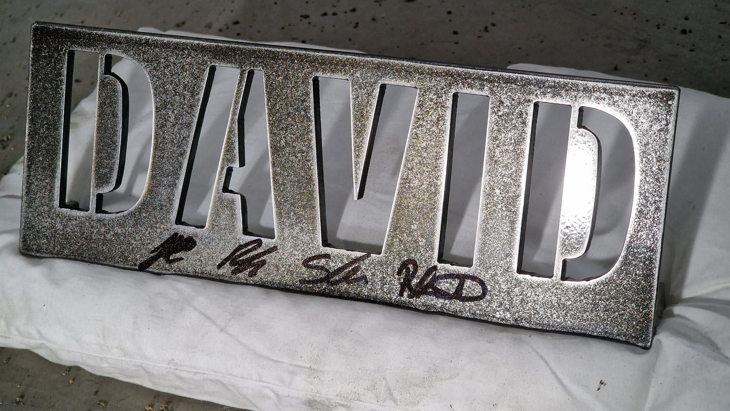 Rustic Steel Personalised Signed Name Plaque!!! Price Per Letter
