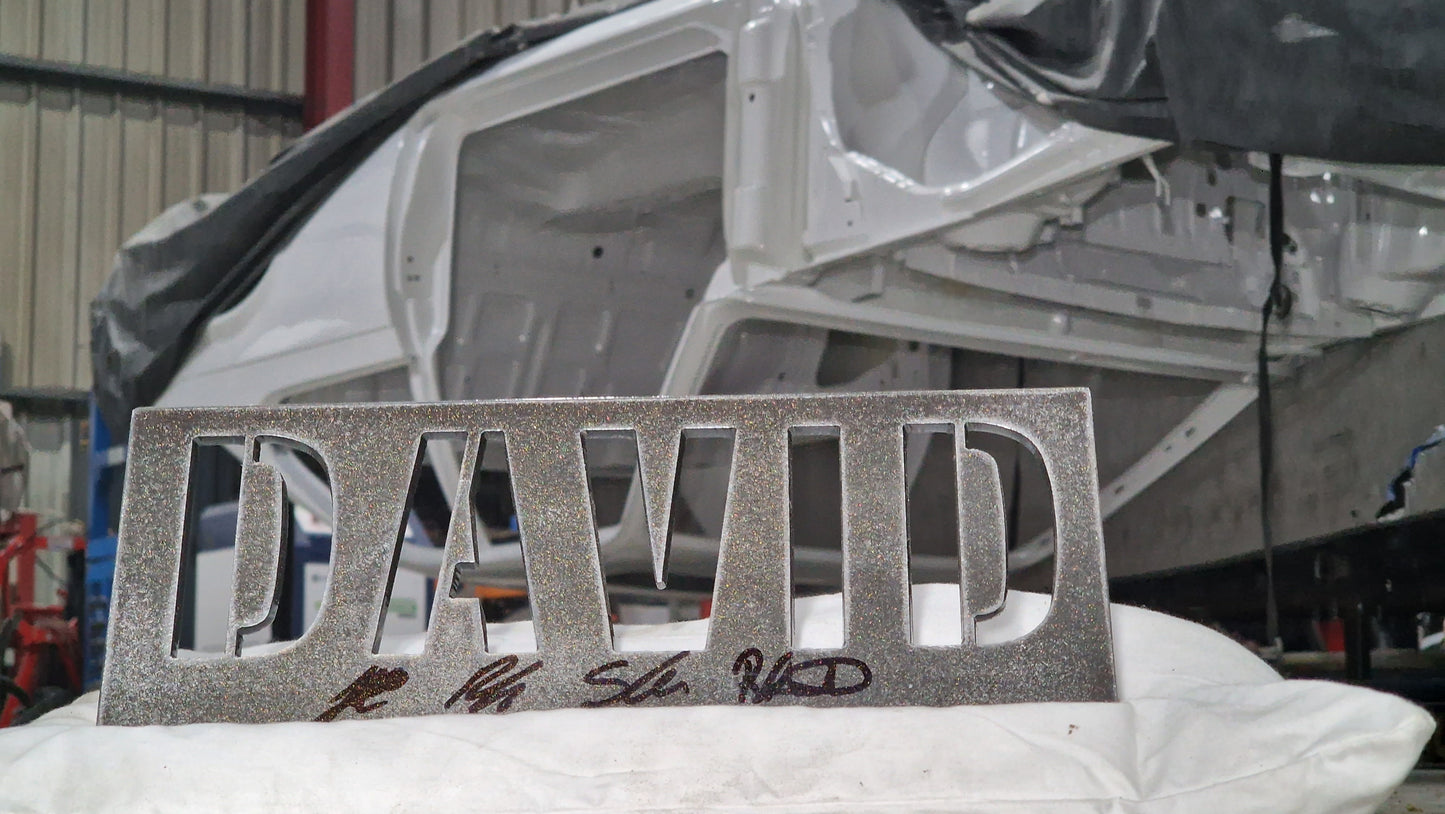 Rustic Steel Personalised Signed Name Plaque!!! Price Per Letter